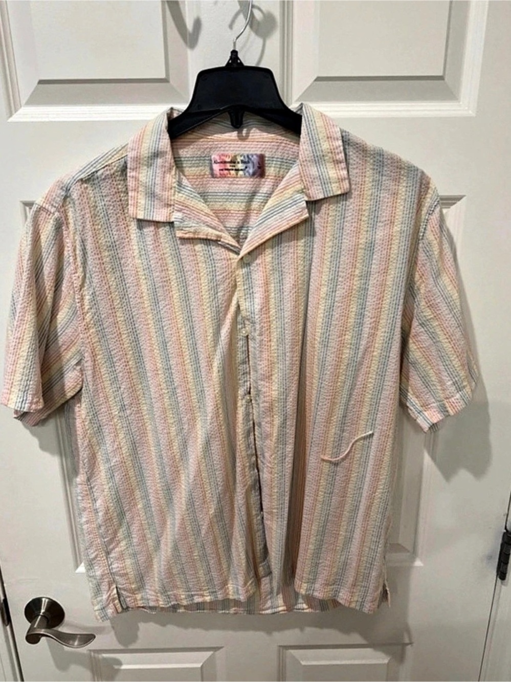 Abercrombie & Fitch The Trevor Project Striped Short Sleeve Shirt Size Large